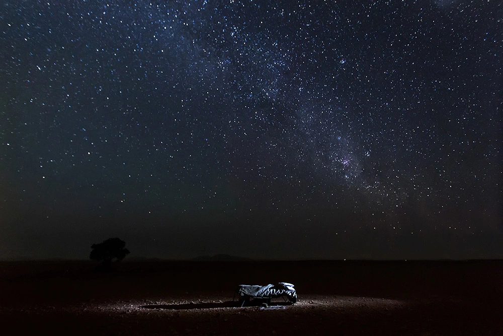 Nuit à la belle étoile lors de la randonnée équestre en Namibie avec Horseplorer